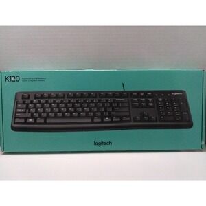 Logitech K120 USB Keyboard for PC - Black New Box Sealed Plug & Play USB Connect